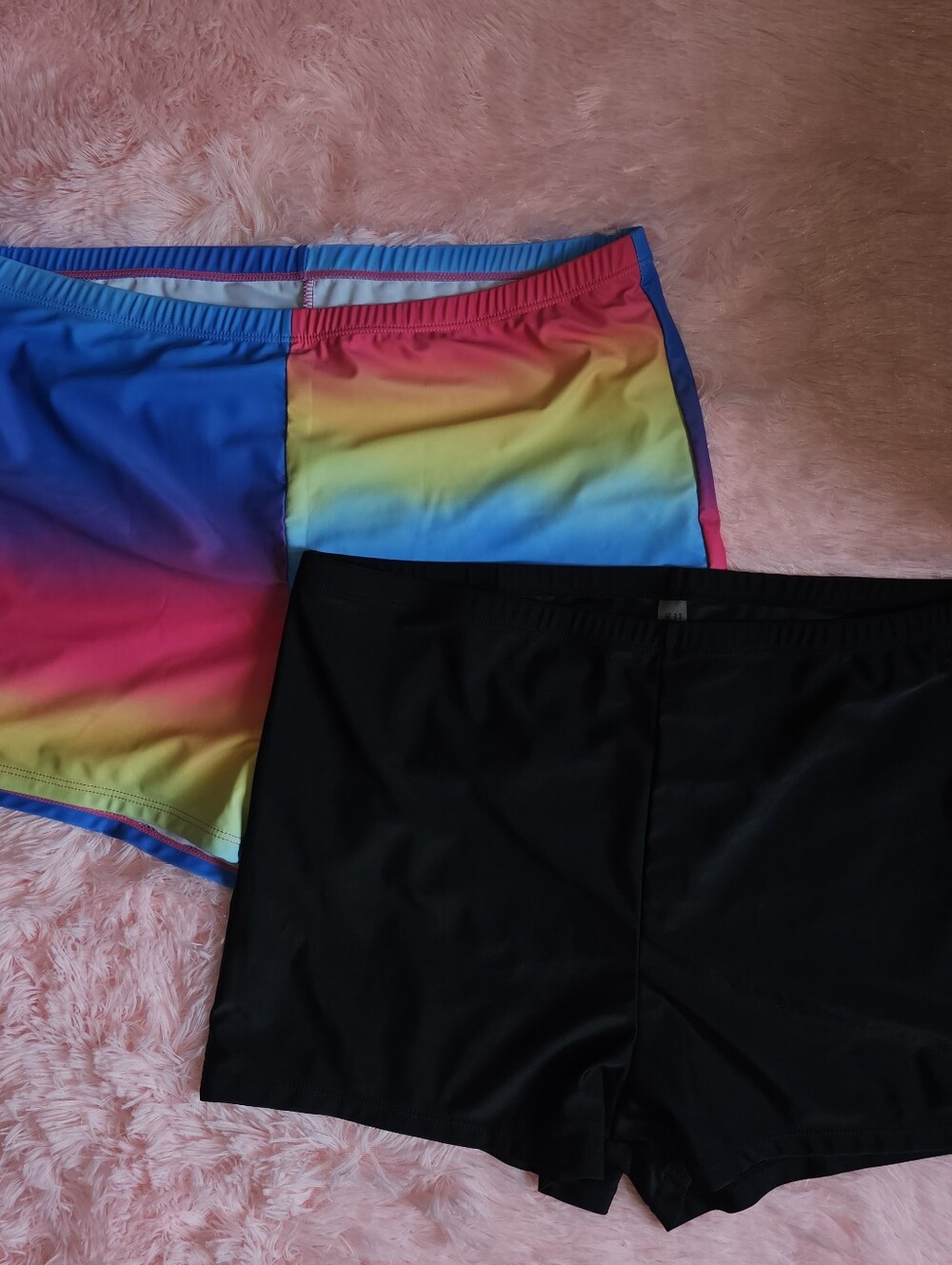 Womens Plus Size 3XL Swim Shorts Black and Rainbow Colors Summer Swimwear Bundle